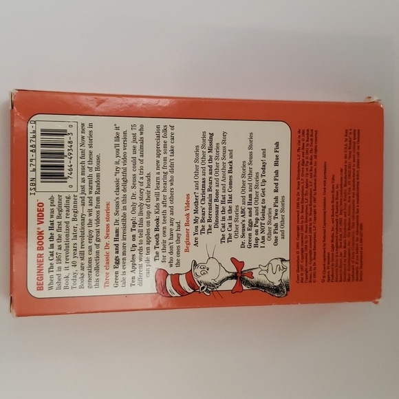 Dr. Seuss' Green Eggs and Ham Beginner Book Video Vintage Collectible VHS Tape - Picture 2 of 3